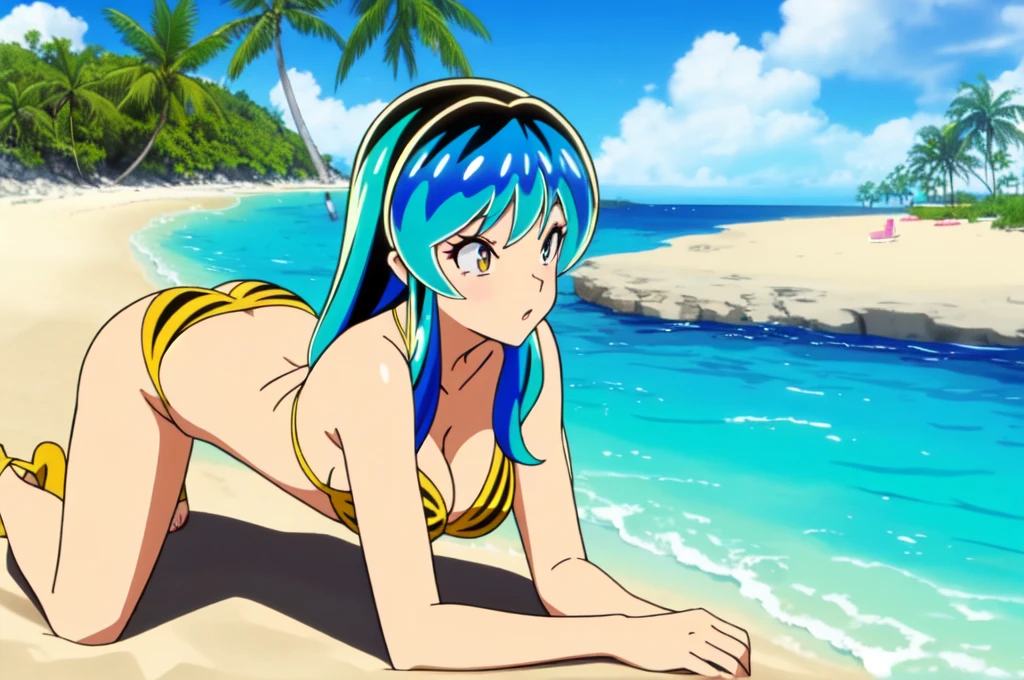 lum,bikini,sexual,high quality,masterpiece,ass,beach