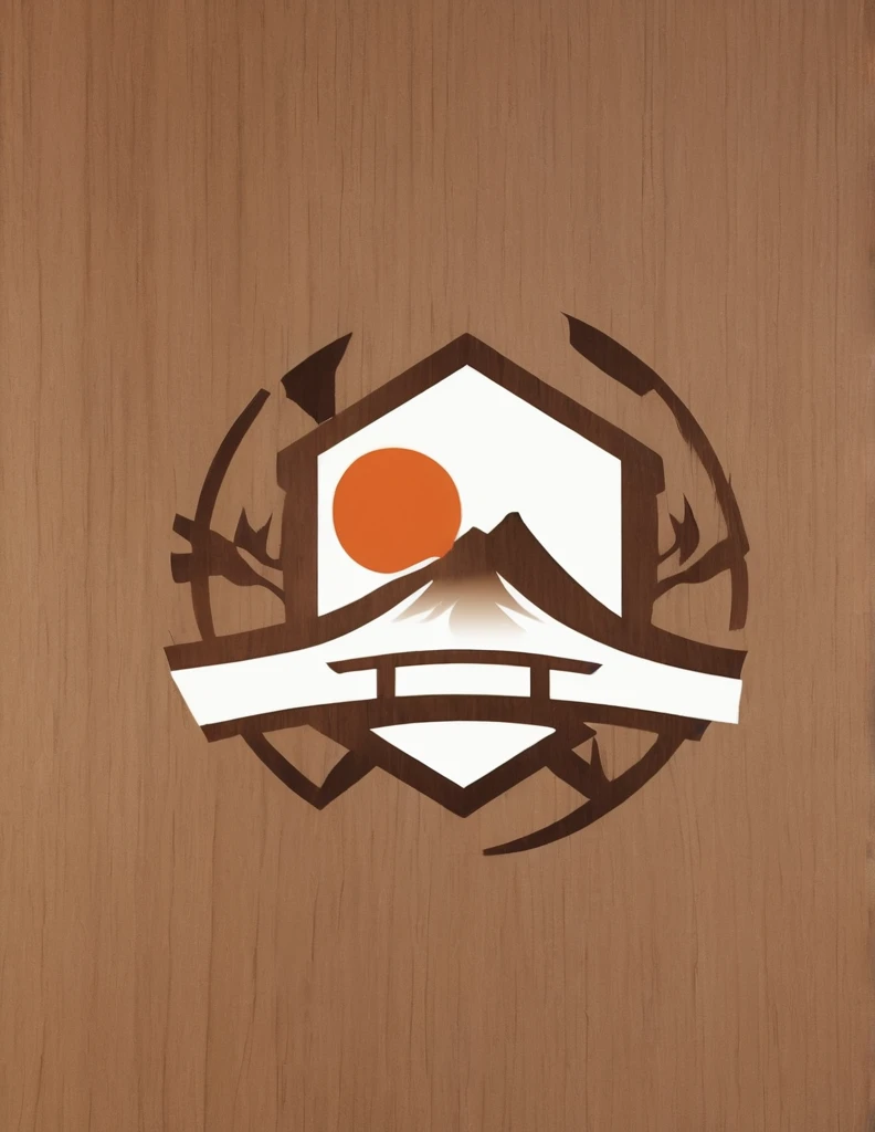 construction company logo
It's a cool emblem,
A Japanese-style design that makes you feel the warmth of wood


The background is white