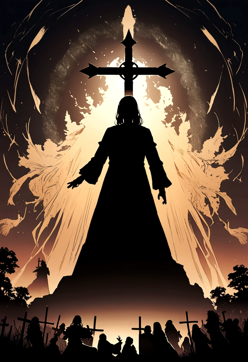 Christ on the Cross、Silhouette illustration