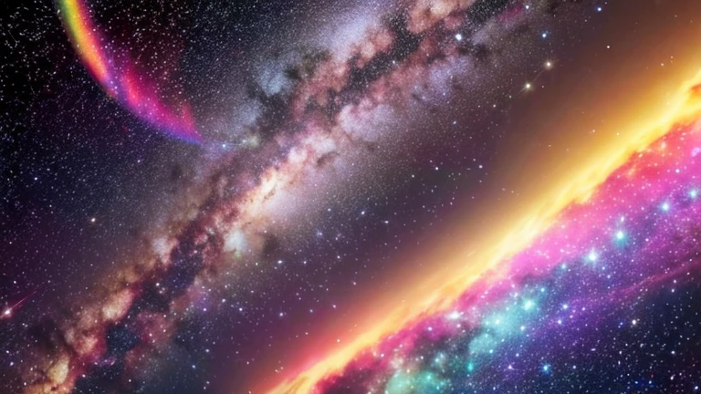 Galactic Nebula、universe、Rainbow colors、flashy