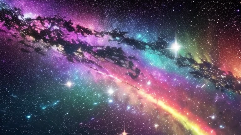 Galactic Nebula、universe、Rainbow colors、flashy