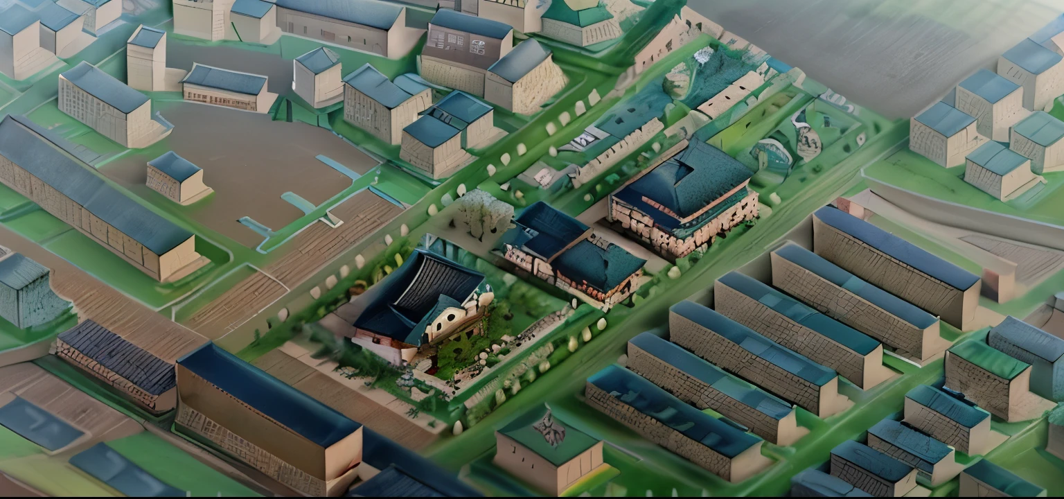 Top view，Aerial View，城市antiquity商业街，Highest quality，Chinese Ink Painting，antiquity,Decorative Arts，Sloped roof，Best quality,Architectural Photography,Photorealism,Hyperrealism,Ultra Detailed，V-ray，（architectural design），Big cities