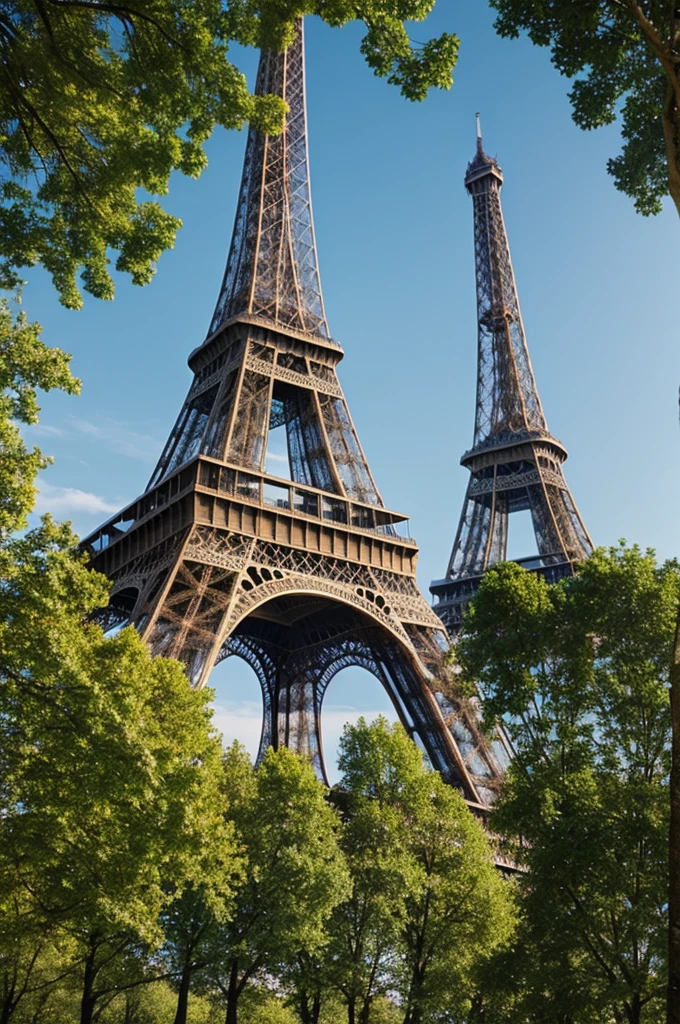 create a nature with Eiffel tower