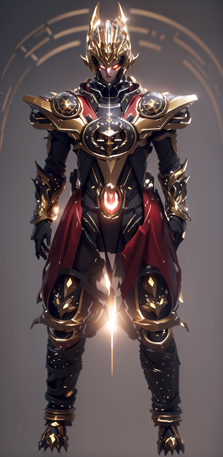 Crystal-like sparkle,The color changes to deep red and gold,Some red and gold(Ensure its layering and armor texture,Deep red as the main color,Add some gold for decoration,Add some transparent texture)