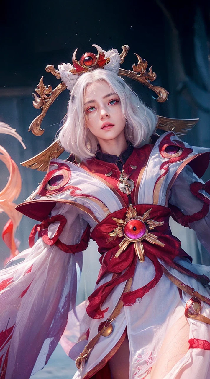 (photorealistic:1.4), best quality, masterpiece, ultra high res, 1girl, (detailed face:1.2), (detailed hair:1.2), (detailed clothes:1.2), 4k, (detailed color:1.2), (red eyes:1.5), (white hair),