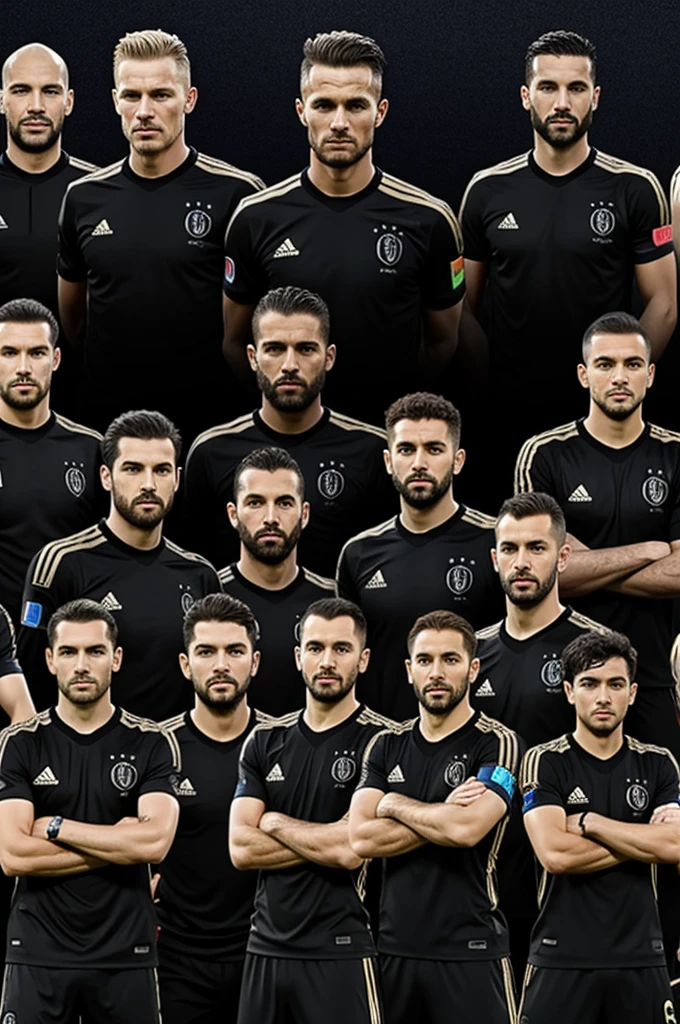 Generates a team that dresses in black winning the Euro Cup
