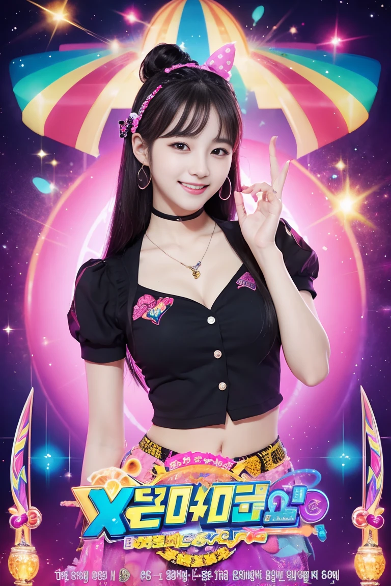 Concert poster, K-pop girl group, korean girl, Magic style, smile colorful