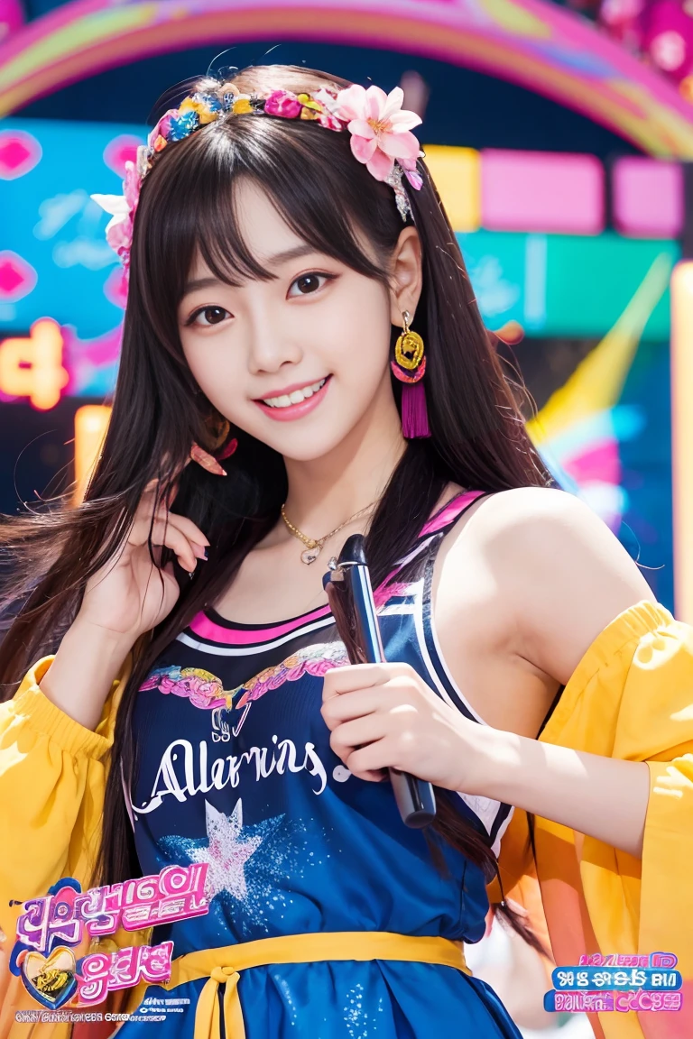 Concert poster, K-pop girl group, korean girl, Magic style, smile colorful