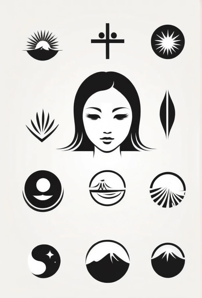 Logos of Japanese beauty salons
Pretty cool
Modern Design
The background is white