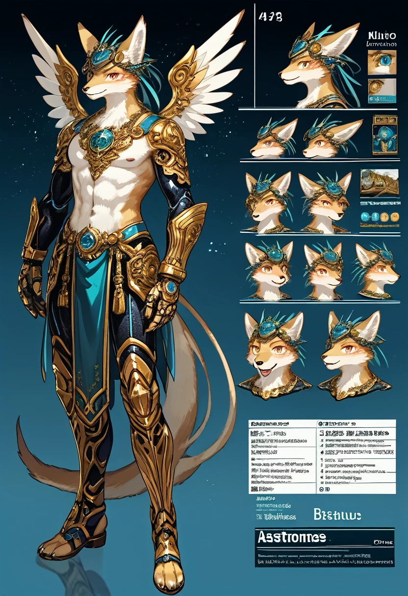 ((masterpiece)), (ultra detailed), (best quality), detailed background, (style of Science Fiction), (concept art, character sheet), game package, absurdres(highly detailed beautiful face and eyes)perfect anatomy(angelic handsome boy, kemono, child)(furry anthro),