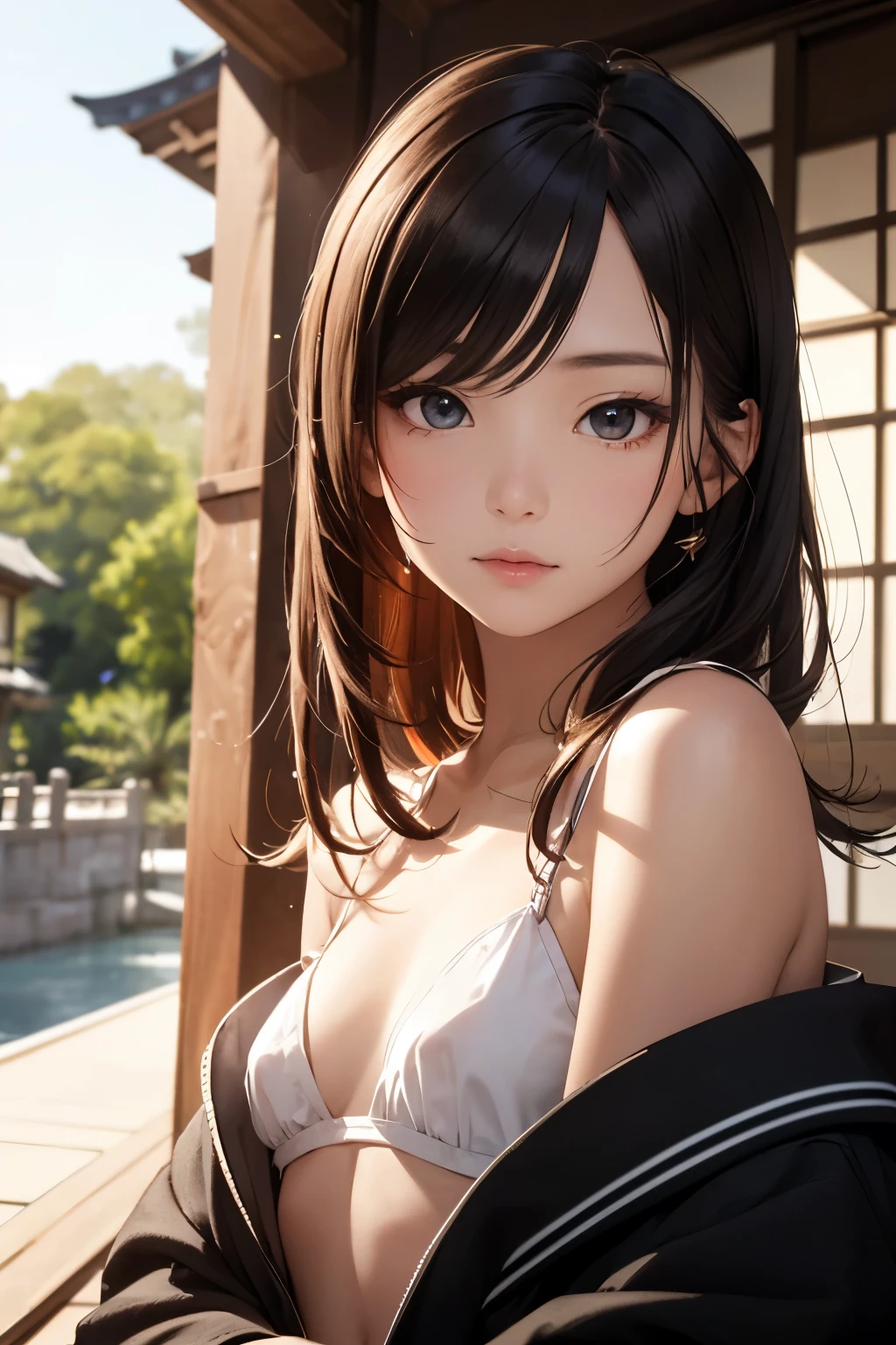 (masterpiece:1.2, 最high quality), (real picture, intricate details), 1 female, alone, Upper body, casual, long hair, minimal makeup, Natural materials, close up of face, smile, Home、最high quality, masterpiece, High resolution, 1 girl,(8K, masterpiece: 1.3), Full body, big breasts: 5, long legs, focal distance: 1.2, (black hair,: 1.8 ), Perfect body: 1.6, slim abs: 1.4,)  beautiful face, In addition_body, Tyndall effect, realistic, Dark studio, edge lighting, two-tone lighting, (high detail skin: 1.2), 8k eh, Digital single-lens reflex camera, soft lighting, high quality, volume lighting, frankness, photograph, High resolution, 4k, 8K, Bokeh, very sexy pose, sexy dominant pose, sexy pose, sexy look, satisfying pose、全naked、naked、nude、オールnude、フルnude、nude、naked、show off your cleavage、big breasts、Delicious looking breasts、Pink nipples exposed、Breast milk comes out from the nipple、spread your legs、show off your crotch、My crotch is wet、There&#39;Iの股間にが、sweaty skin、Fair skin、Delicious looking breasts、big 、soft chest、Rub her with your hands、climax moment、trance expression、cumming face、after sex、I feel it、blush、looks embarrassed、sexy look、perfect proportions、perfect beauty、the cutest girl in the world、high school girl、Two-dimensional beautiful girl、facing forward、Viewers are watching、Captivate your audience、I、Porn actress.hot spring、beautiful naked body 