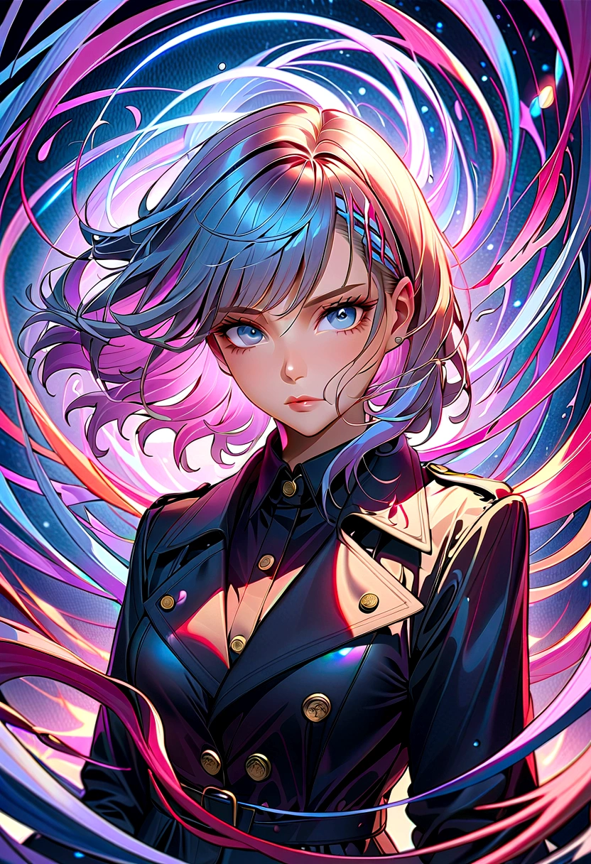Optical illusion, Agent_ Black trench coat,Artwork by Brandon Woelfel (Alex Gray:1.07), Fantasy Art, High Detail, number, complex, 8K, ((Very detailed)), light, 戏剧性的light, intense, Clear focus, best quality, Ultra Detail.