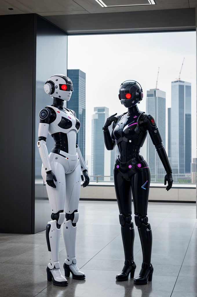 Two walkie talkie Robots talk  with each other 

