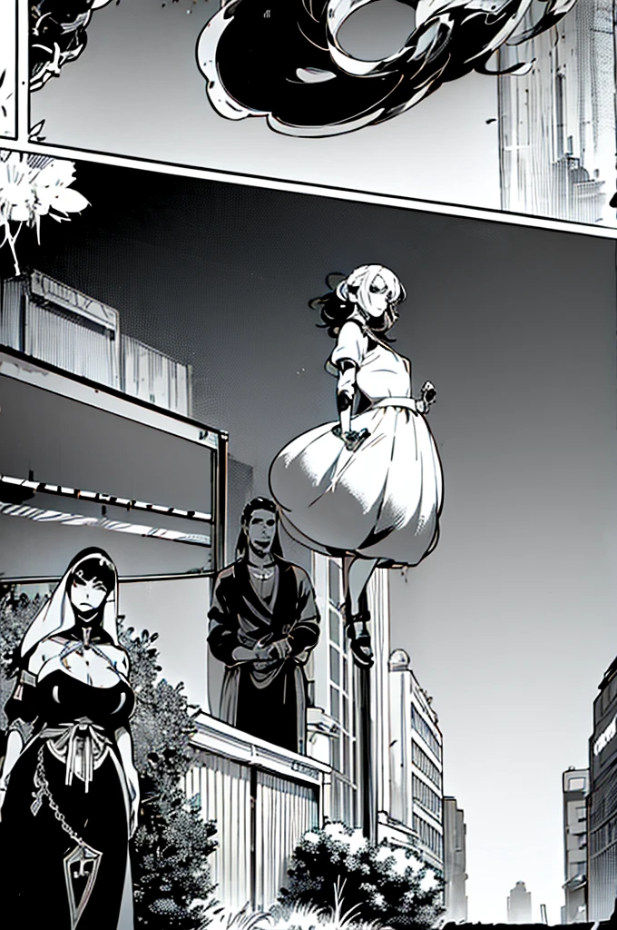[gangstar] the hero charging ki of power. along with his 7 beautiful warriors. with divine weapons in the form of musical instruments. in a desert. 