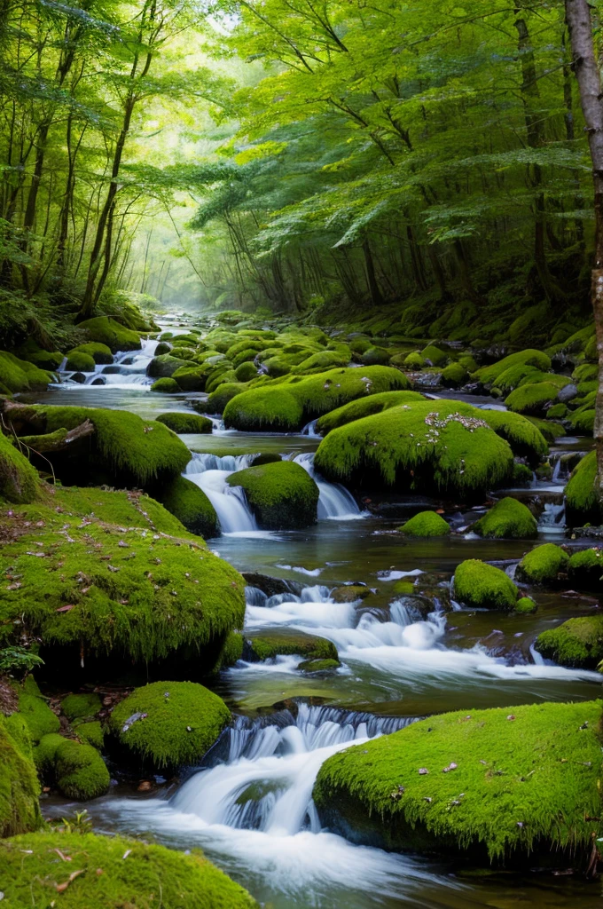 forest　Moss　stream
