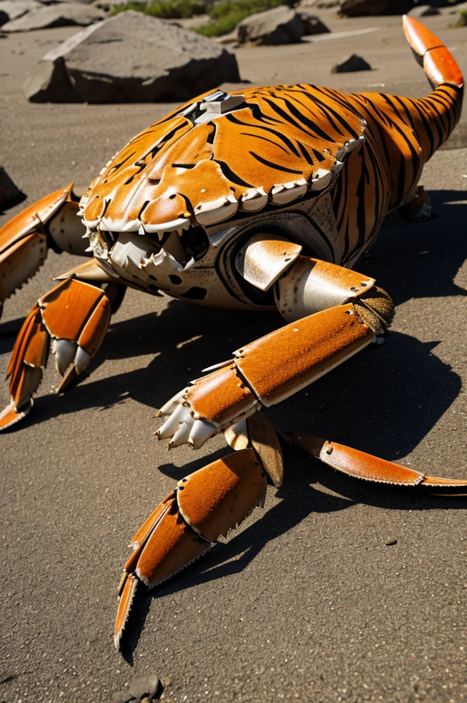 Tiger armored with crab shell