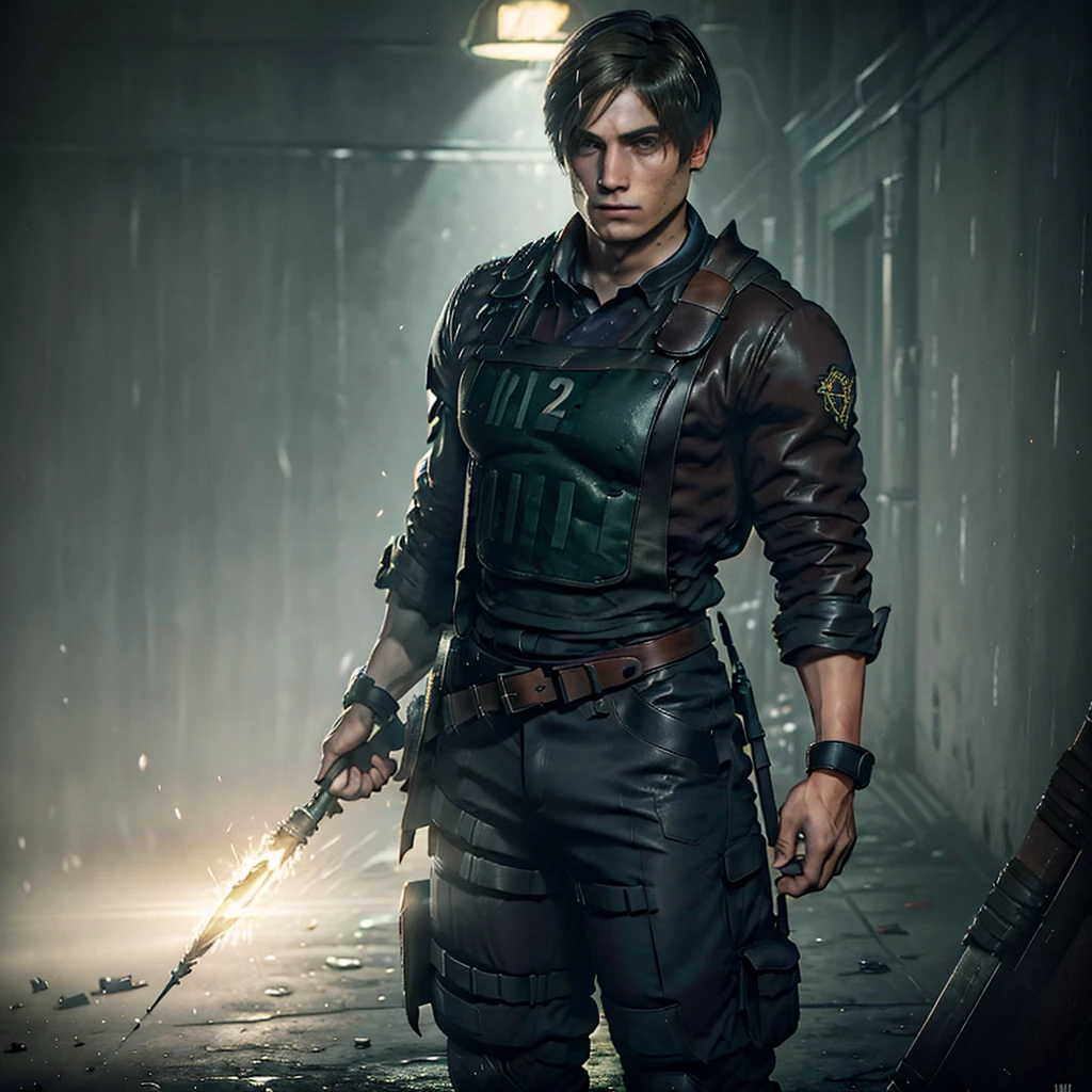 Leon S. Kennedy - Ministry of Magic Auror
Age: Early 20s (think Resident Evil 2 remake Leon)
Build: Lean and muscular, with hints of past athletic training.
Hair: Short and messy brown hair, with a few strands falling over his forehead.
Eyes: Determined hazel eyes that hold a hint of past battles.
Attire:
Standard Auror Robes: Deep emerald green with subtle silver embroidery around the collar and cuffs.
Dark brown Auror dress pants with knee-high leather boots.
A worn leather Auror holster strapped to his thigh, containing a standard-issue Ministry of Magic wand (details up to you - perhaps simple dark wood and phoenix feather core?).
A dark green Auror cloak with a silver pentacle clasp at the neck.