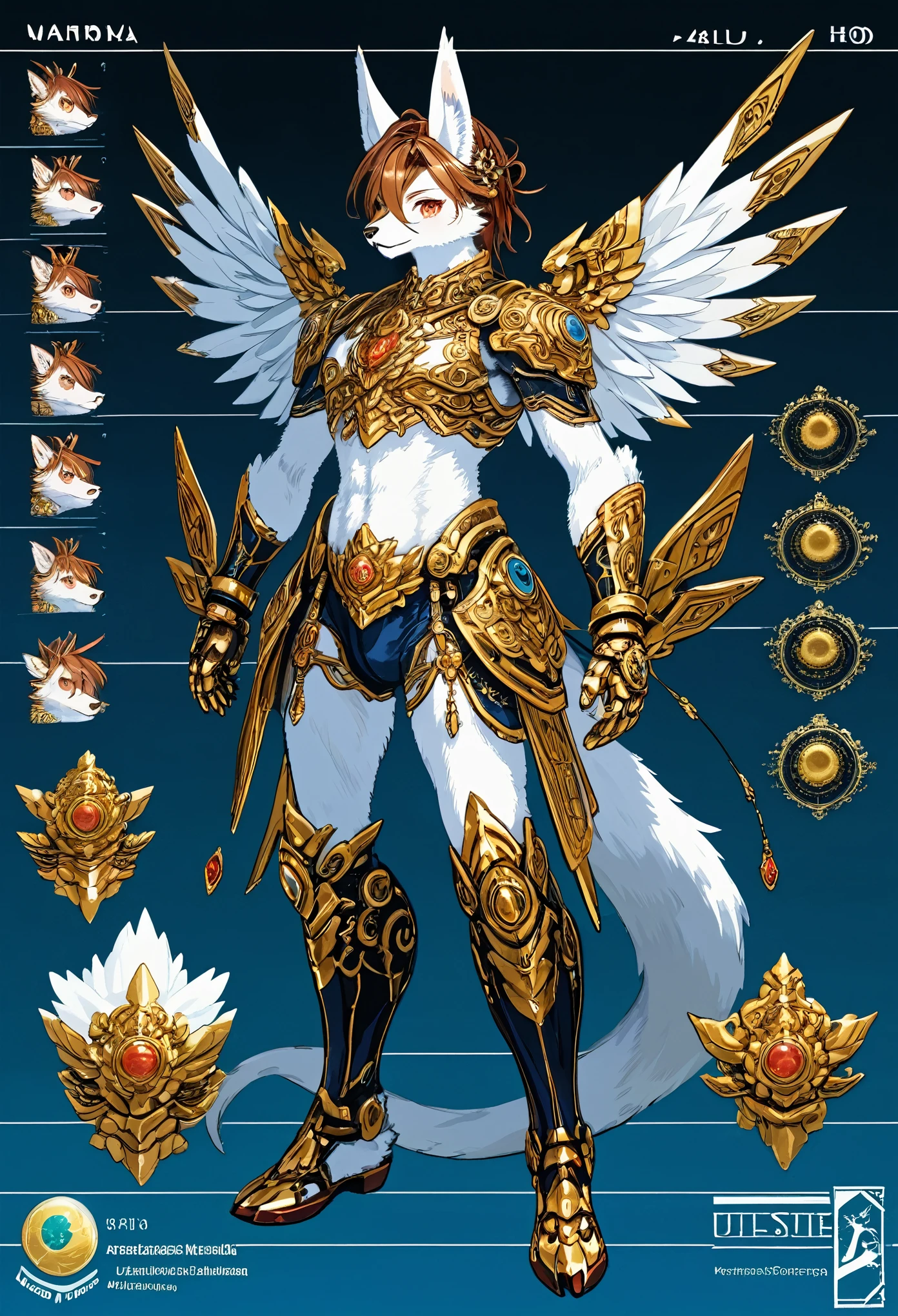 ((masterpiece)), (ultra detailed), (best quality), detailed background, (style of Science Fiction), (concept art, character sheet), game package, absurdres(highly detailed beautiful face and eyes)perfect anatomy(angelic handsome boy, kemono, child)(furry anthro),