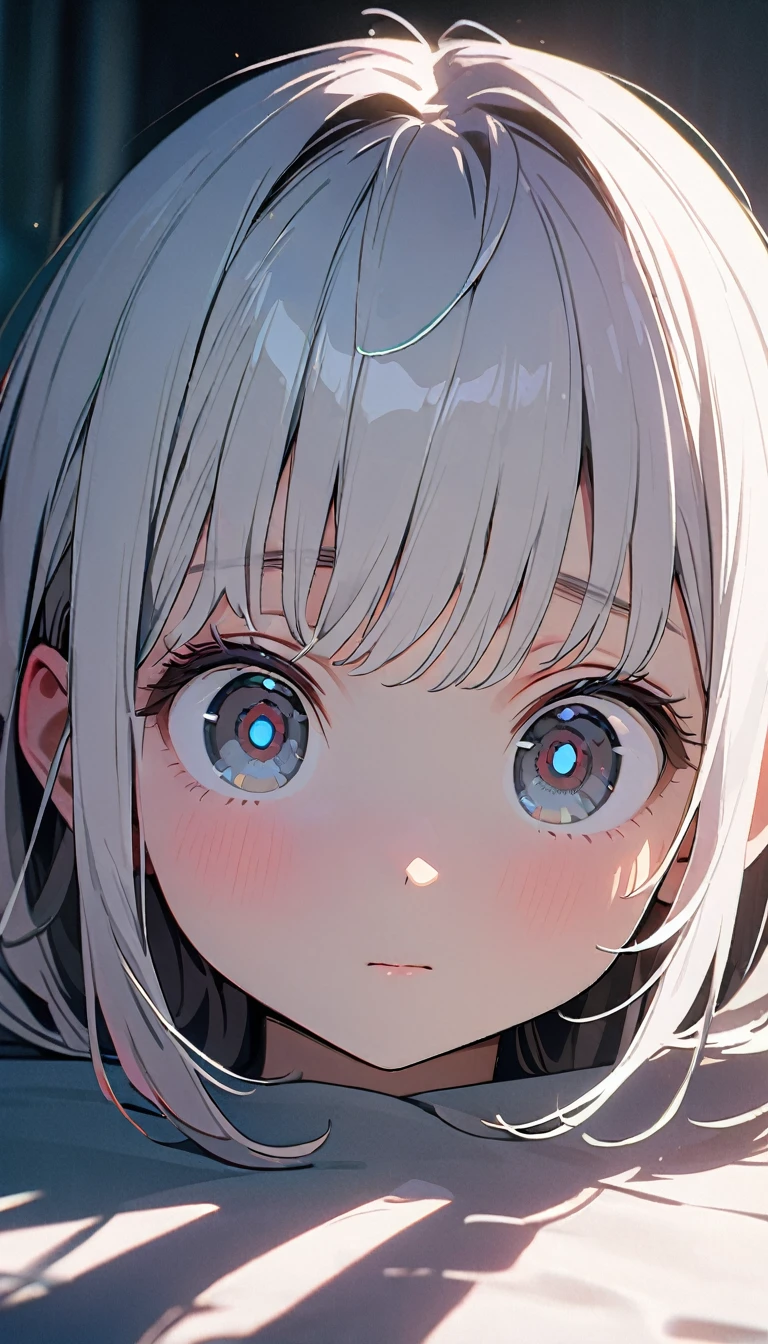 (8K, RAW photos, best quality, masterpiece: 1.4), (((Eyes close up))),Ultra-high resolution, Extremely detailed, light, Eye close-up, black eyes, (delicate eyes, Eyes are bright:1.2), High-quality shadows, Natural Lighting, (White highlights:1.2), night, cloudy day, (Pupil constriction:1.2)