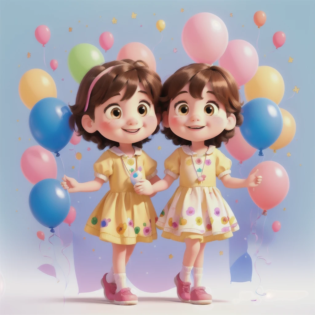 children illustration, holding a balloon, exciting illustration, children's illustration, birthday , illustration for children, bright happy atmosphere, at a birthday , children's illustration, cheerful atmosphere, high quality illustration, hand painted cartoon art style, cute boys, balloons, cute illustration ,
highly detailed skin
extremely delicate and beautiful girls