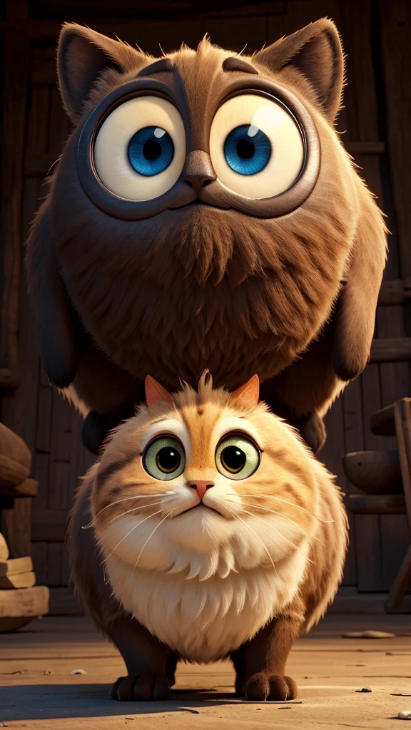 An animal with very large eyes only the face 