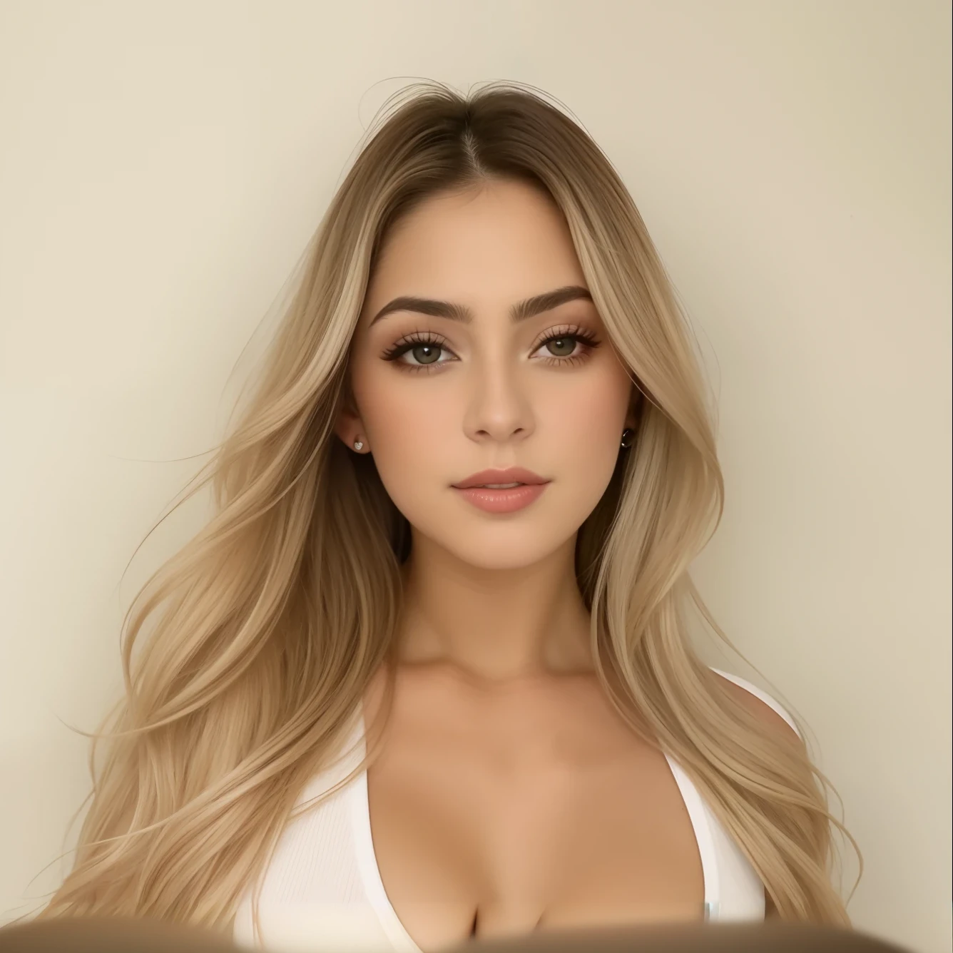 arafd woman,With long blond hair and white top, Beautiful blond girl, Photo of a beautiful woman, Blonde、Glamorous, beautiful blonde woman, Big blonde hair, big eyes, a beautiful blonde, Perfect face and body, Young beautiful woman, Beautiful young woman, Beautiful Mexican woman, long Big blonde hair, big eyes, Beautiful model girl