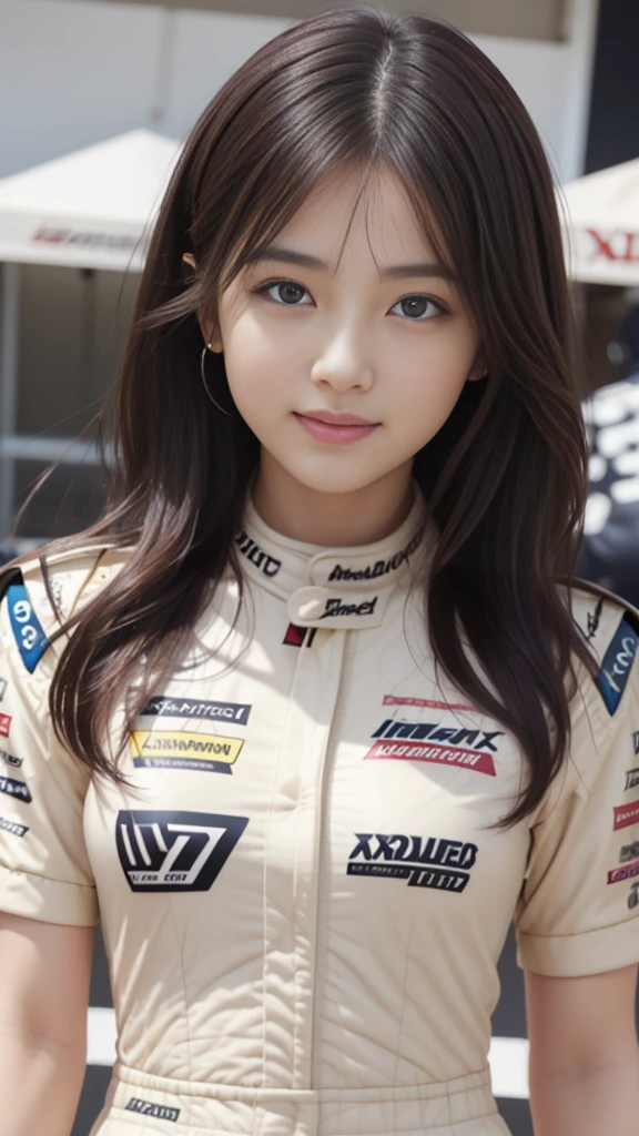 masterpiece, Highest quality, Realistic, Highly detailed CG integrates 8K, 8K,(Very beautiful face, Beautiful Lips, Beautiful Eyes), Exquisitely detailed face,1 Girl, Very beautiful girl,Exquisite eye makeup,Subtle eye detail,The best example of four fingers and one thumb,Toned figure,Nice and beautiful smile,明るいLong Hair,transparent, Quality hair,(masterpiece, Highest quality:1.2),alone,The eyes are exquisite and delicate,Brown Hair、Long Hair、Pink Lips,blue eyes,Big Breasts、Wavy Hair、(((race queen:1.0)))、Japanese、25-year-old female