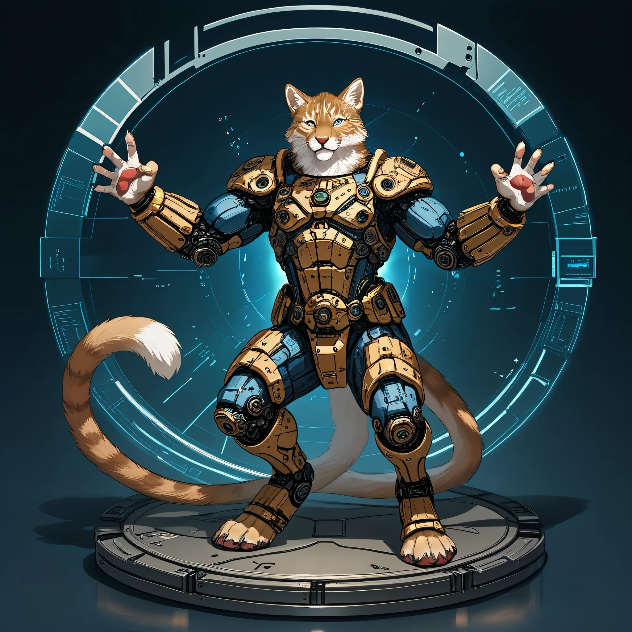 ((masterpiece)), (ultra detailed), (best quality), detailed background, (style of Science Fiction), (in t-pose, full body, hands up), absurdres, perfect anatomy(angelic handsome boy, kemono)(furry anthro),