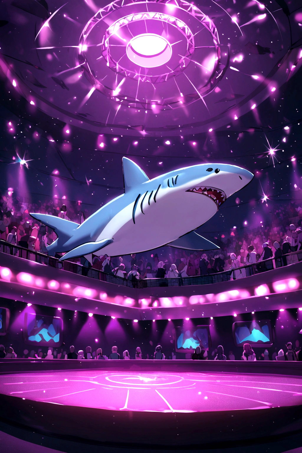 Shark-themed nightclub. without people ((realist))