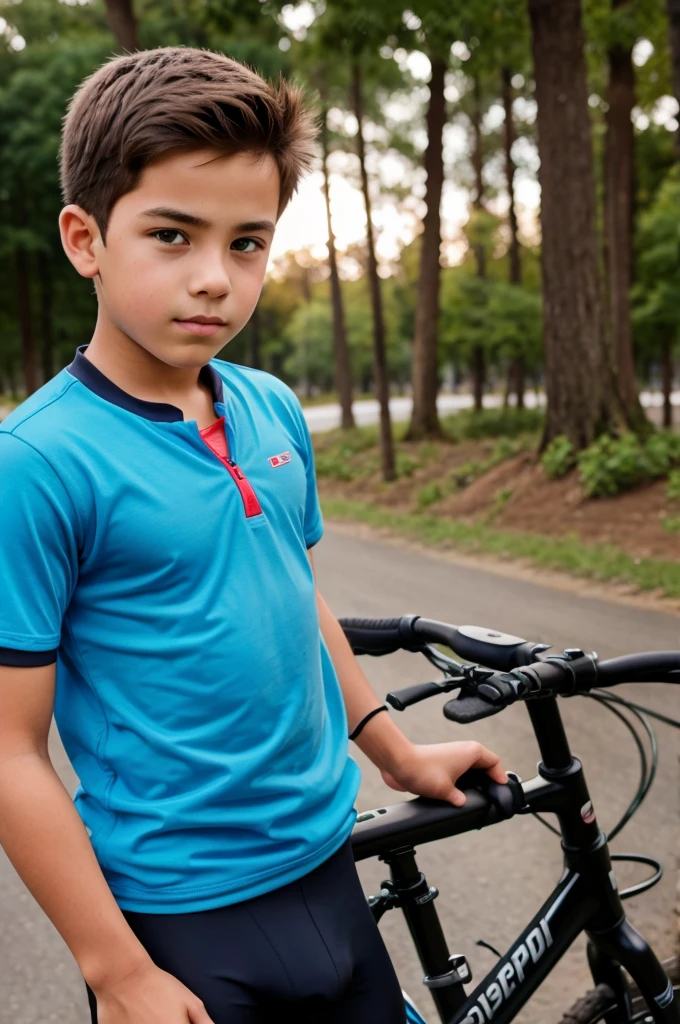 Make a image of a boy who rid on bike and his looking handsome 