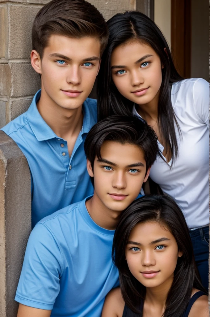 a 6 feet 20 year old dutch boy with short dark blond hair with blue eyes together with a 5 feet 18 year old filipina girl with black hair with dark brown eyes
and