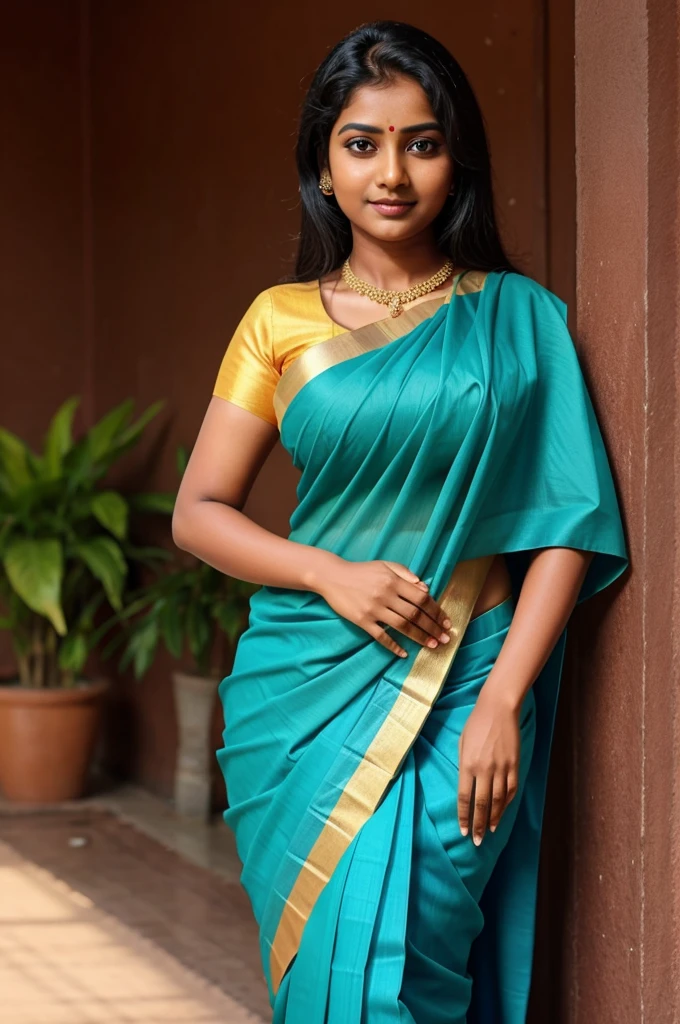 Tamil school teacher with saree