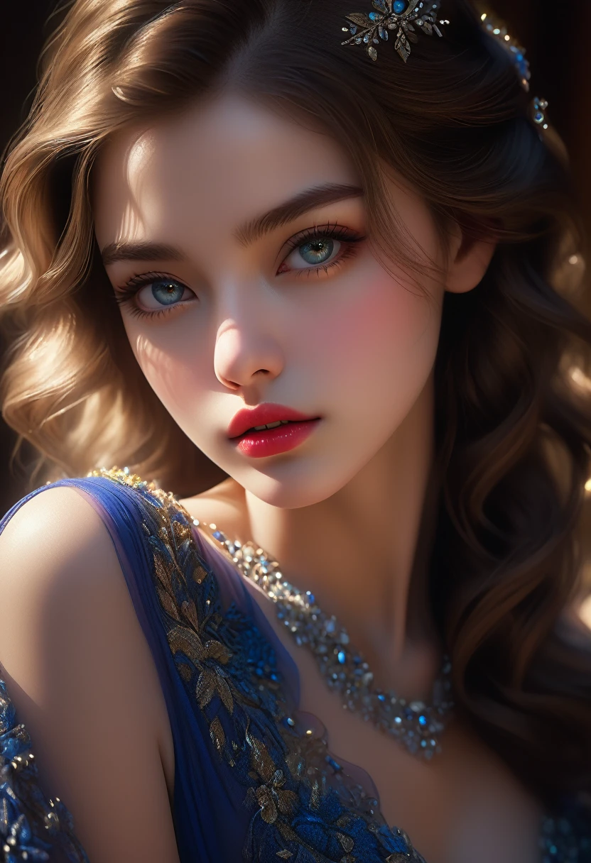 A fashionable girl,beautiful detailed eyes,beautiful detailed lips,extremely detailed eyes and face,longeyelashes,intricate fashion design,elegant dress,dynamic pose,cinematic lighting,photorealistic,hyperrealistic,highly detailed,award winning photography,masterpiece,chiaroscuro lighting,cinematic composition,vibrant colors,dramatic colors,dramatic shadows,dramatic lighting,(best quality,4k,8k,highres,masterpiece:1.2),ultra-detailed,(realistic,photorealistic,photo-realistic:1.37),cinematic,conceptual,fashion,portraiture