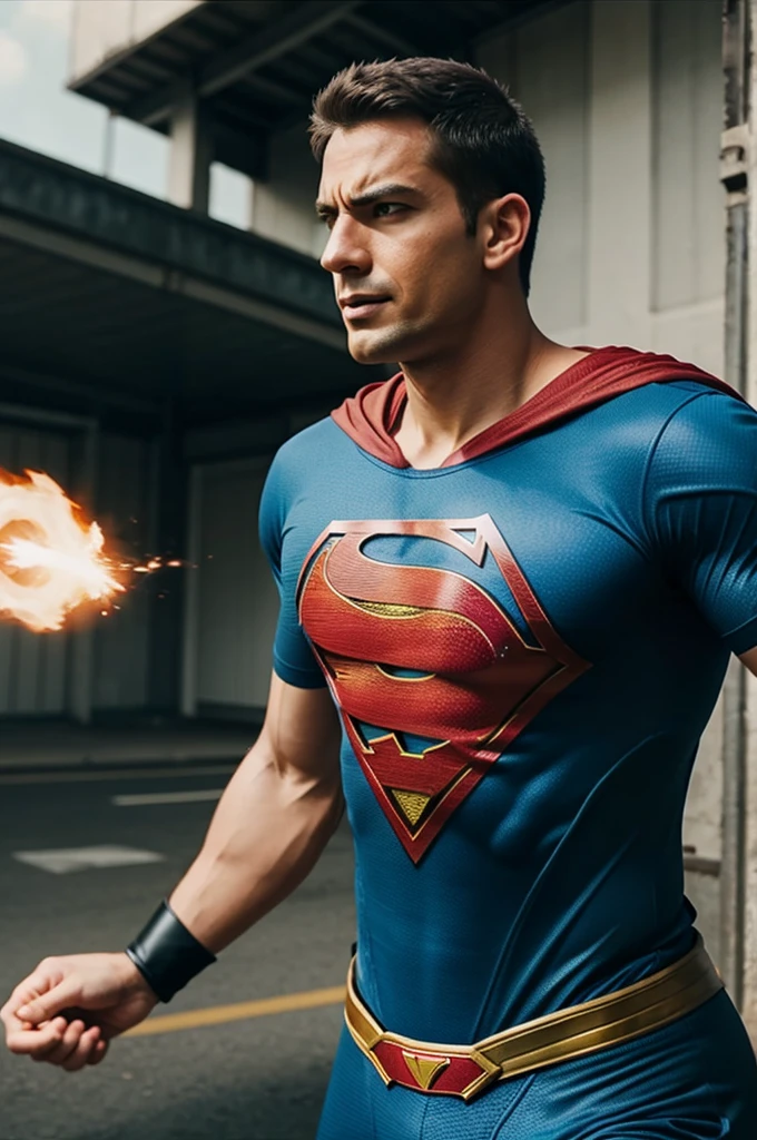 Motion video of man with super hero power 