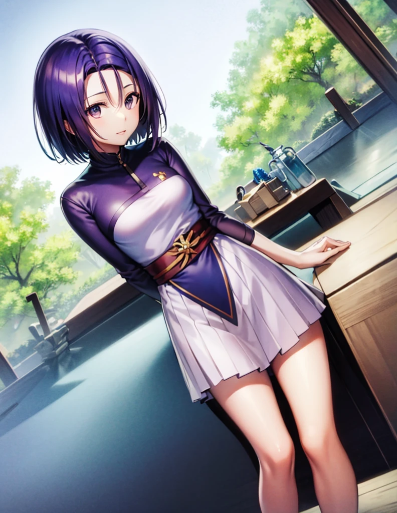 Sairenji Haruna,Haruna Sairenji,standing,uniform,shirt,skirt,short hair