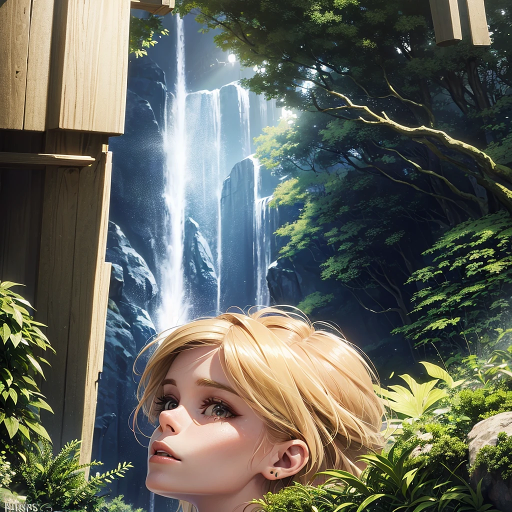 a young woman (Kate Mara) with beautiful detailed eyes, beautiful detailed lips, extremely detailed eyes and face, long eyelashes, blonde high lights, jedi knight, waterfall, lush alien jungle, photorealistic, 8k, high resolution, best quality, detailed lighting, detailed textures, vibrant colors, cinematic composition
