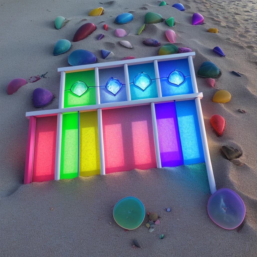 Rainbow modern stain glass sea glass rainbow pastel beach gay queer pride male flags