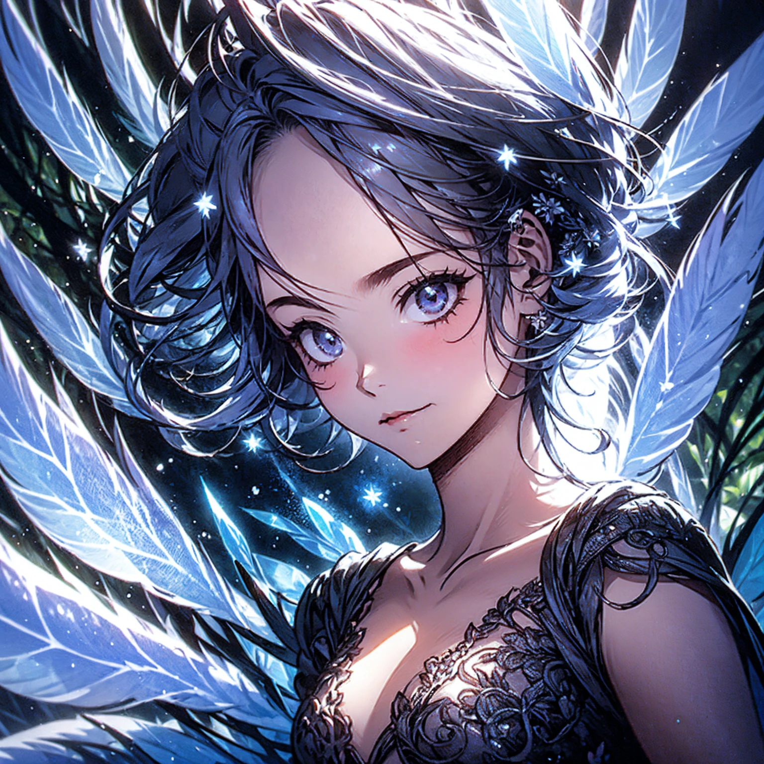 Fairy girl, highly detailed, surreal, dark and sad