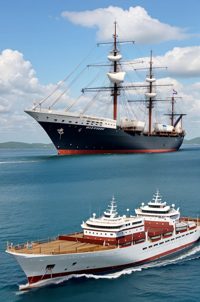 Small ship and big ship