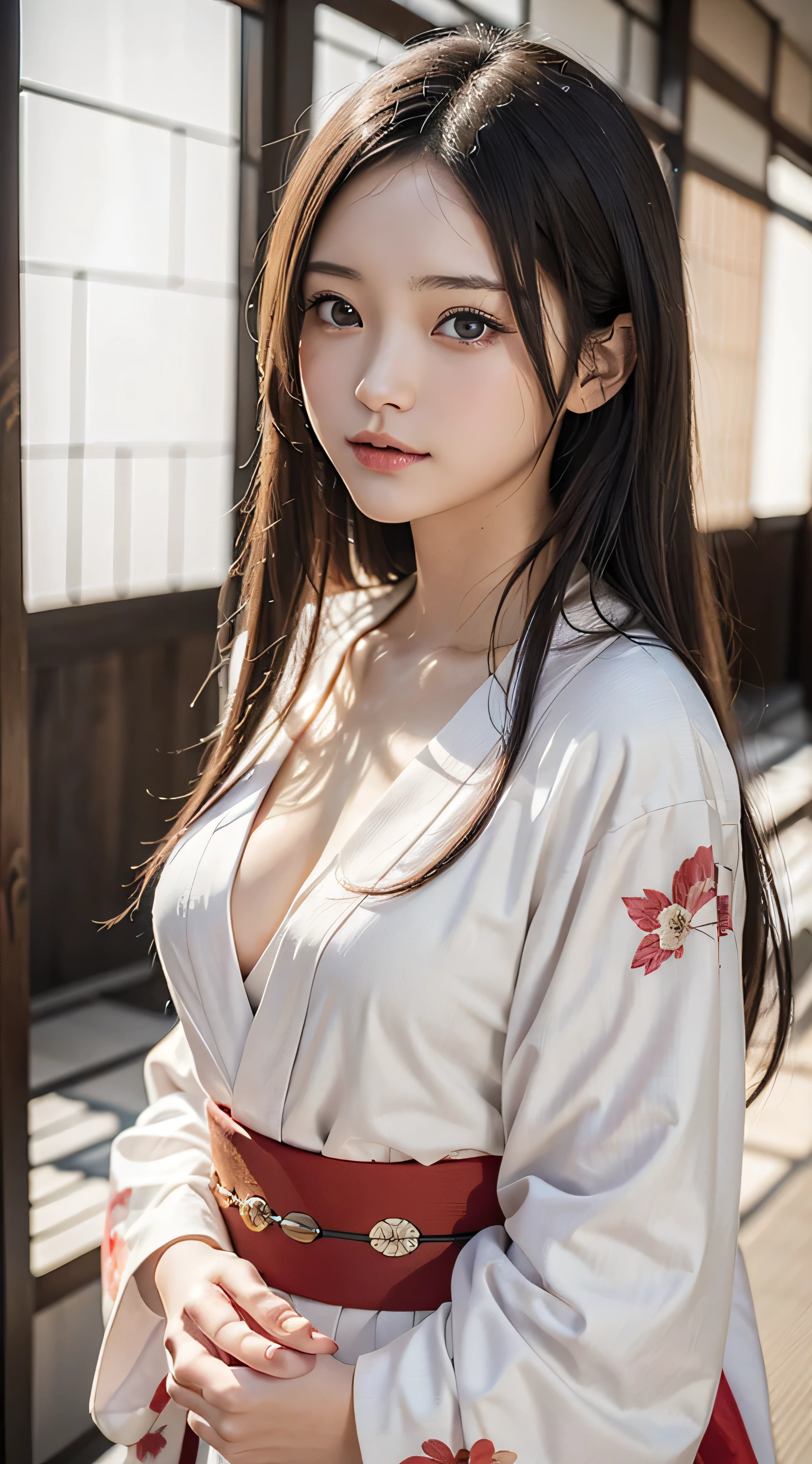 (masutepiece, Best Quality:1.4), Beautiful face, 8K, 85 mm, absurderes, (japanese kimono:1.4), The upper part of the body, cleavage of the breast、Facing the camera、 violaceaess, gardeniass, Delicate girl, Solo, knight, Looking at Viewer, Upper body, Film grain, chromatic abberation, Sharp Focus, face lights, Professional Lighting, Sophisticated, (Smile:0.4), cleavage, (Simple background, Bokeh background:1.2), Detail Face、bathrobe、17 age、TOKYOcty、sparklers