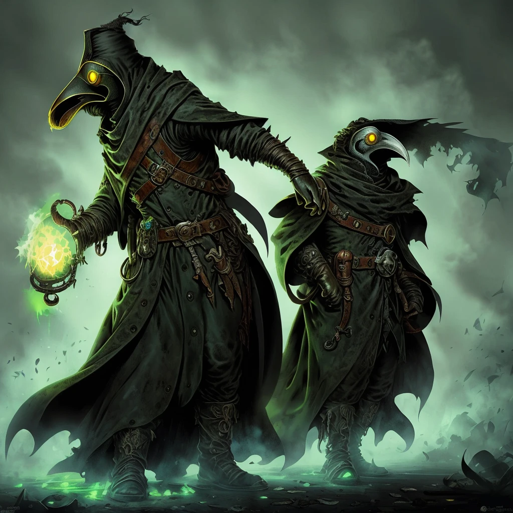 plague doctor, glowing eyes , 
Abstraction,
 Greg Simkins art
темный фон, 
high detail,