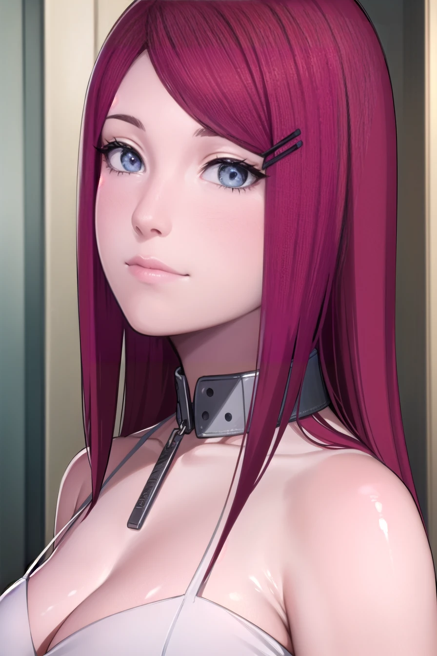 kushina, kushina, long hair, hair ornament, red hair, hairclip, (grey eyes:1.5), (swept bangs:1.5), smile,
Wearing a Wedding dress, jewelry, collar,
BREAK looking at viewer, upper body, full body, cowboy shot,
BREAK indoors,
BREAK (masterpiece:1.2), best quality, high resolution, unity 8k wallpaper, (illustration:0.8), (beautiful detailed eyes:1.6), extremely detailed face, perfect lighting, extremely detailed CG, (perfect hands, perfect anatomy),Wearing a dog collar, Naughty tattoo on the belly, pregnancy 