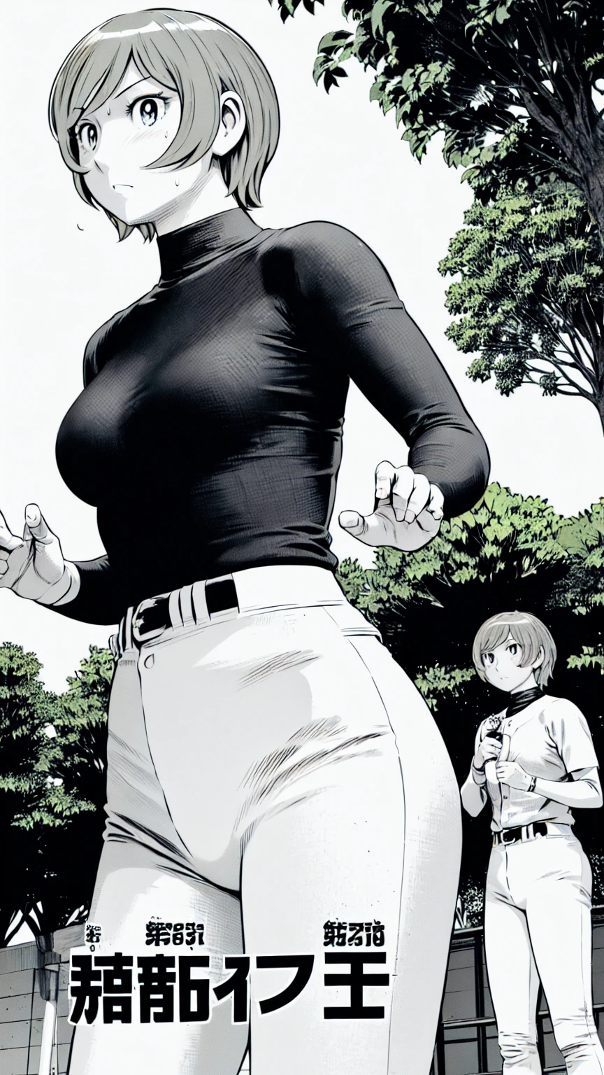 (野球uniform:1.2),
blonde, (short hair:1.2),Long sleeve, Black Shirt, turtleneck,White trousers、uniform、Black belt、((Illustration of people))、big 、Covered in mud、Soil stains、ドロドロのuniform、Baseball Cap、
View your viewers,, (Highest quality:1.3),One Girl, White pants、uniform、Outdoor、baseball ground、ground、soil、blue eyes、Tight black shirt、(masterpiece、Highest quality)、Highest quality, Ultra-high resolution, (((masterpiece))), alone, Sweat、big eyes、big Breasts、Torn clothes、 Fully exposed、Nipples、One Girl, Front view、Embarrassed face、Bronze colored hair、((Baseball Cap、short hair))、Stand up straight、Cowboy Shot