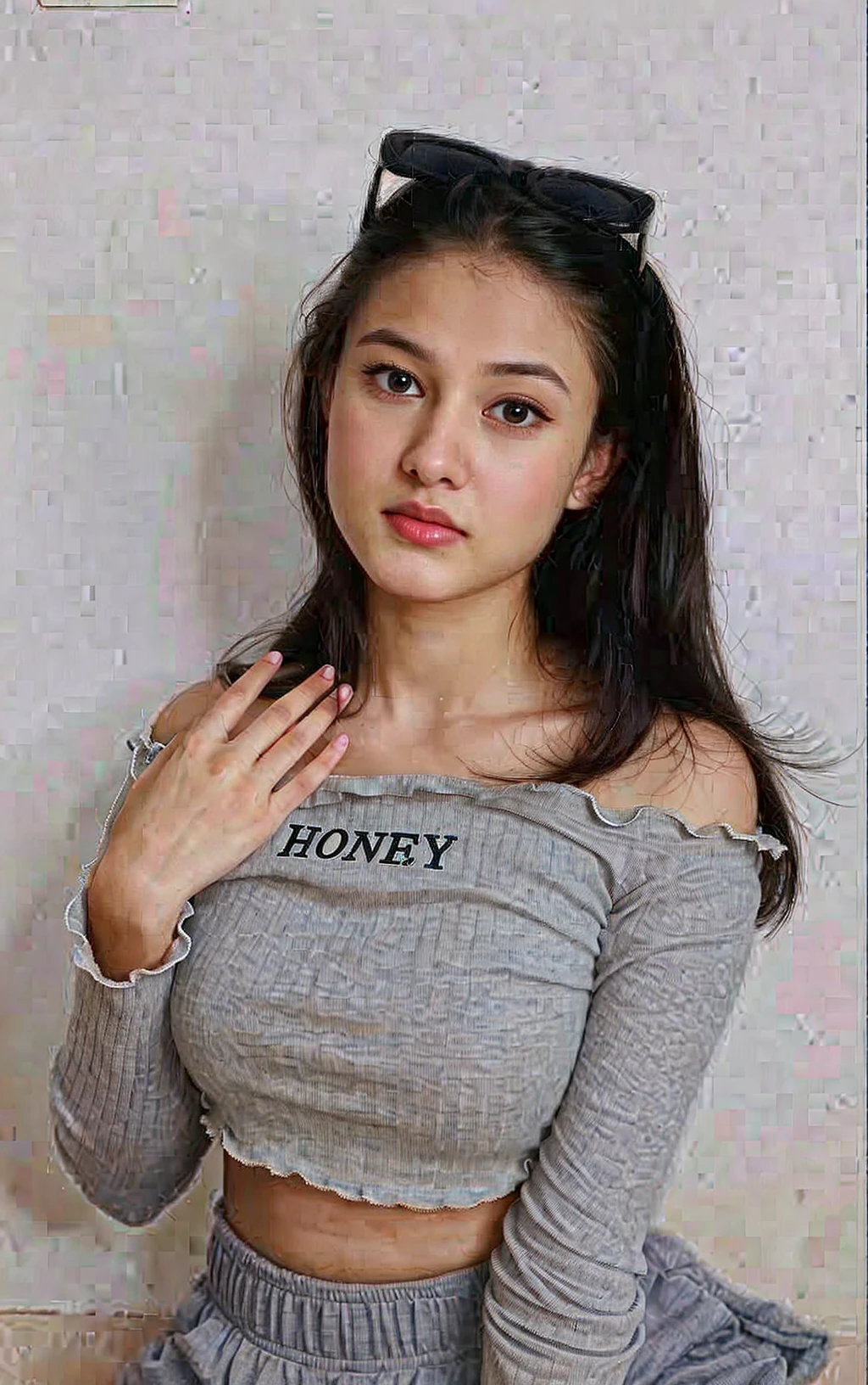((STRADDLING)), (Wearing Swimsuit), (((HAIR DISSOLVE))), masutepiece, High quality, UHD 32K, Realistic face, Realistic skin feeling , A Malay Lady, 8 years old, , Very cute and baby-like face, (((FLAT CHEST))), (MATRIX WORLD), ((look In front at the camera and SADNESS)), ((())), (((CUTE GIRL))), ((BLACK LIPS)), ((WHITE PURPLE)), ((CHUBBY)), (undress).