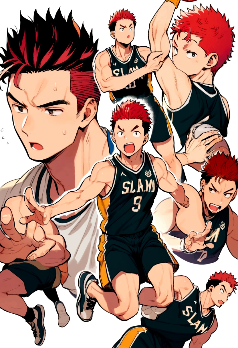 Slam Dunk,Sakuragi Hanamichi,,Red hair,Short Hair,Sports haircut