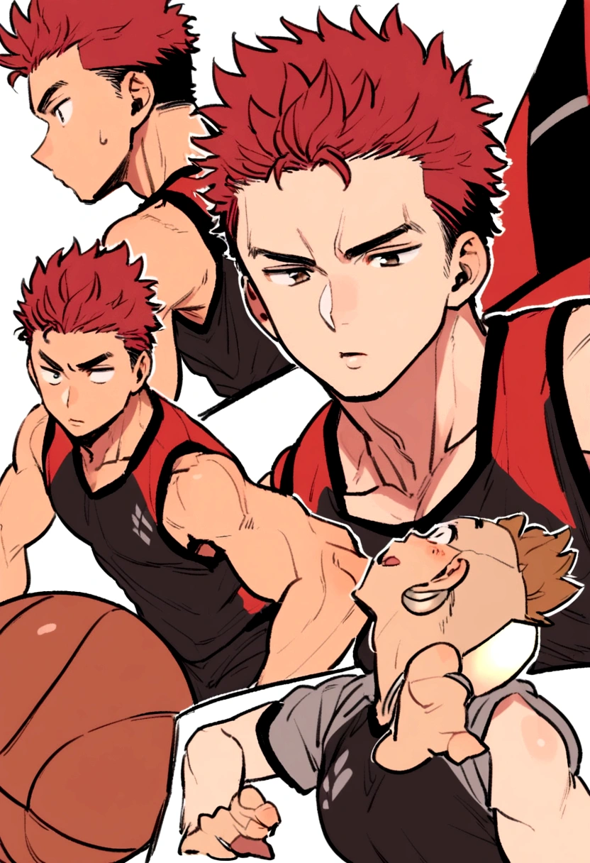 Slam Dunk,Sakuragi Hanamichi,,Red hair,Short Hair,Sports haircut