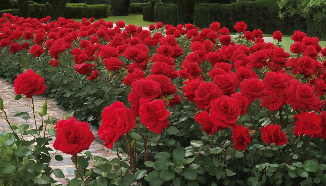1000s of Elegant beautiful red rose in bloom various hues of red