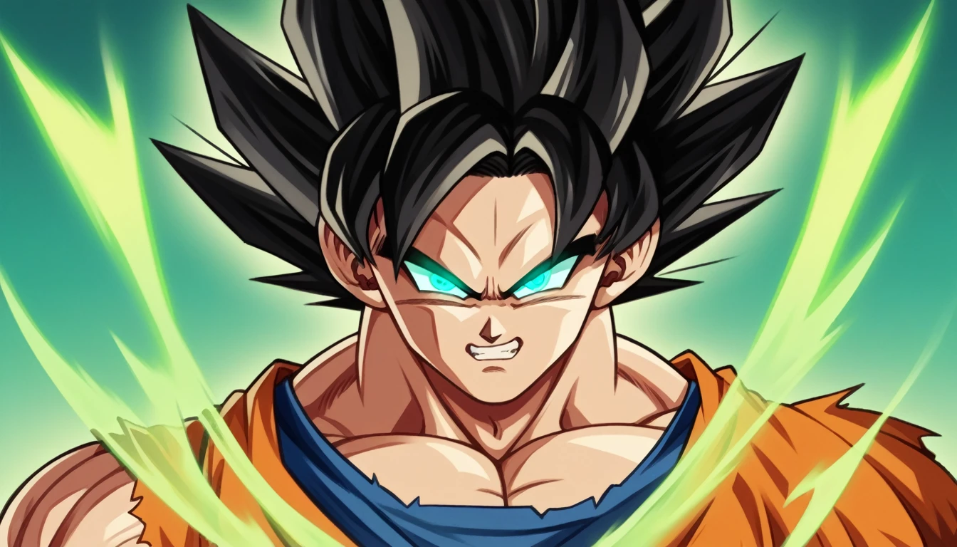 a powerful and muscular goku in his ultimate ultra instinct transformation, detailed facial features, intense glowing eyes, ultra detailed, cinematic lighting, dramatic poses, epic sci-fi landscape, glowing energy aura, ultra detailed skin textures, 8k, best quality, photorealistic, hyper detailed