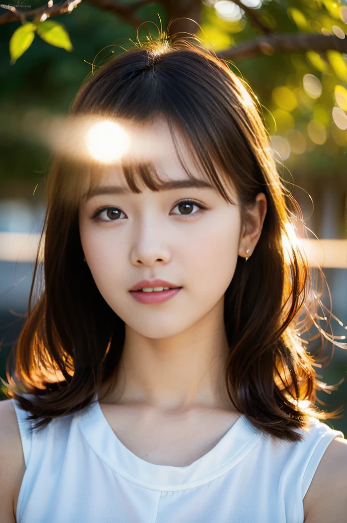(8K, Highest quality, masterpiece: 1.2), Very detailed, Super Resolution, girl, (LOL:1.1), (Open your mouth:1.1), (Eyes Wide Open:1.2), Sun glare, Blurred Background, Particles of light, Strong winds,