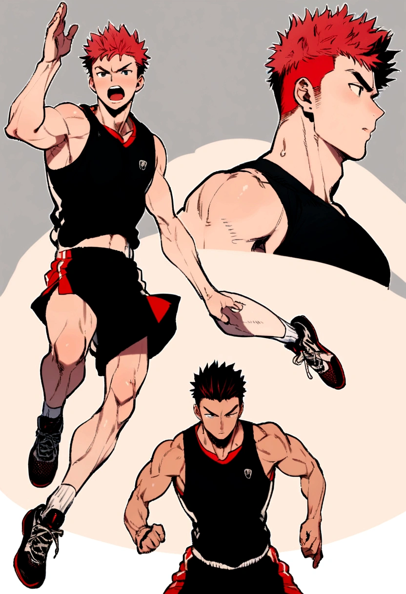 Slam Dunk,Sakuragi Hanamichi,,Red hair,Short Hair,Sports haircut